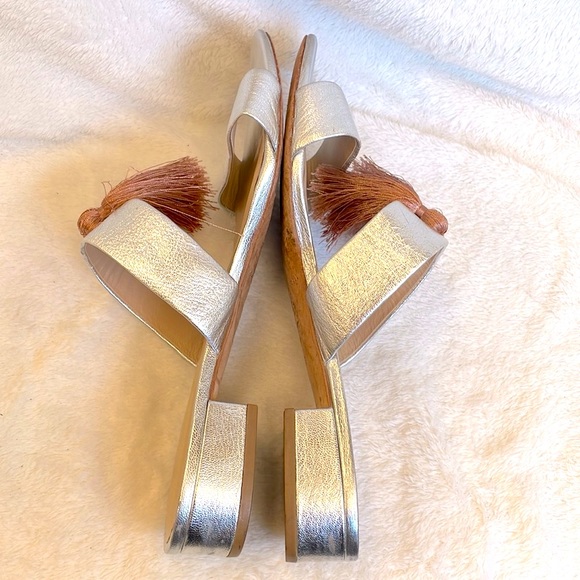 Loeffler Randall Tassel Silver Sandals - Picture 4 of 7